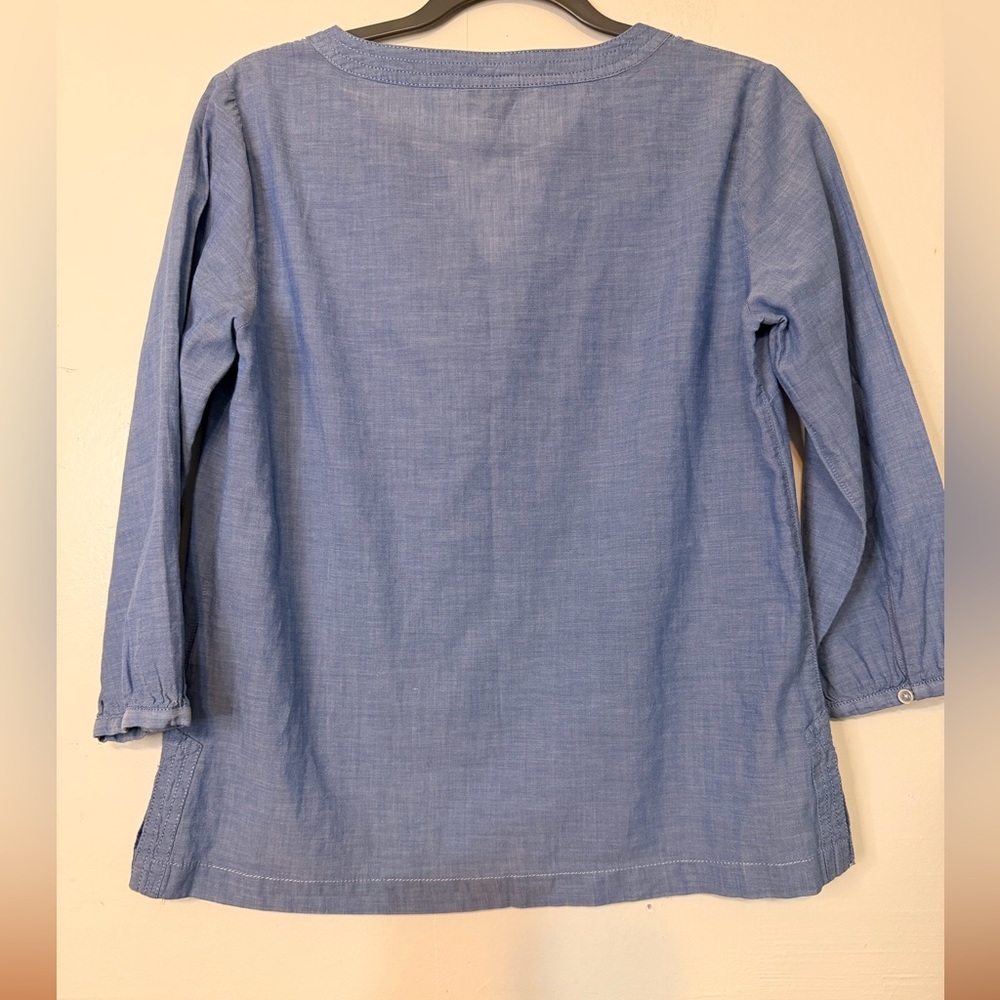 Talbots Light Blue Ruffle Blouse - Picture 2 of 5